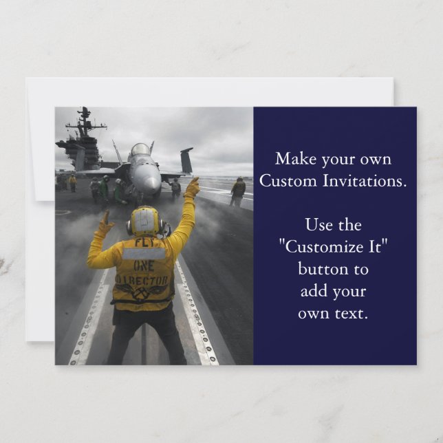 Flight Deck of Aircraft Carrier Invitation (Front)