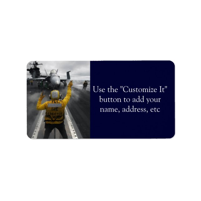 Flight Deck of Aircraft Carrier Label (Front)