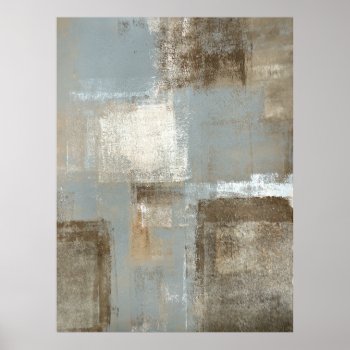 'flight' Grey And Beige Abstract Art Poster Print by T30Gallery at Zazzle
