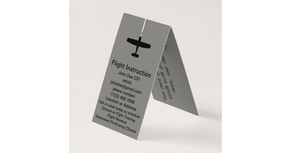 Flight Instructor Business Card Zazzle