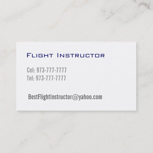 Flight Instructor Business Cards Zazzle