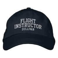 Flight Instructor Pilot Navy Blue & White Custom