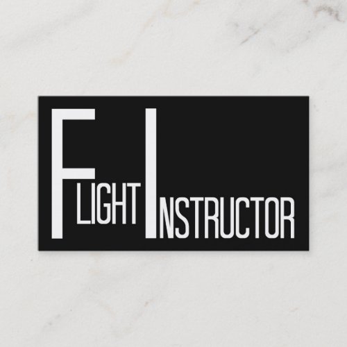 Flight Instructor Word Business Card