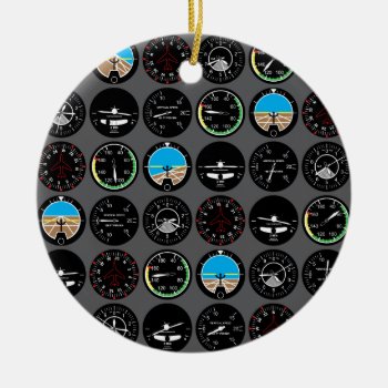 Flight Instruments Ceramic Ornament by robyriker at Zazzle