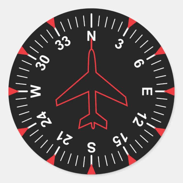 Flight Instruments Classic Round Sticker (Front)