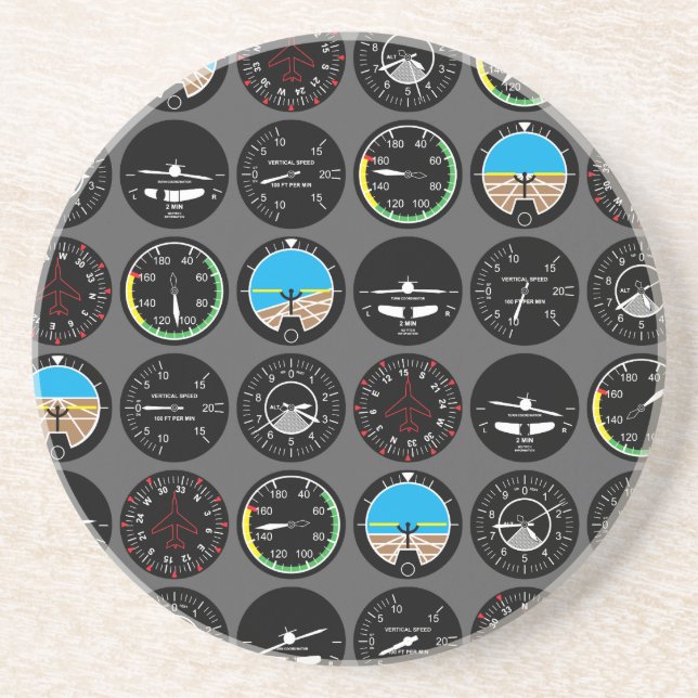 Flight Instruments Drink Coaster (Front)