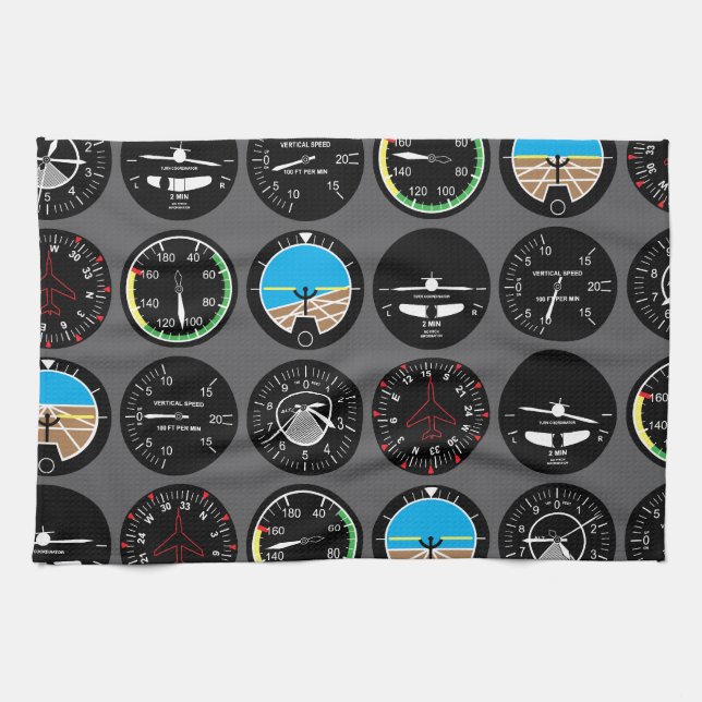 Flight Instruments Kitchen Towel (Horizontal)