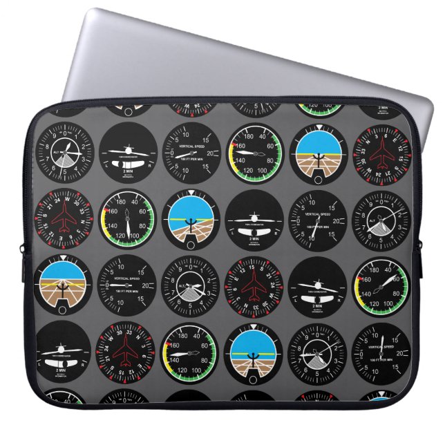 Flight Instruments Laptop Sleeve (Front)
