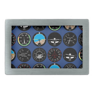 Flight Instruments Rectangular Belt Buckle