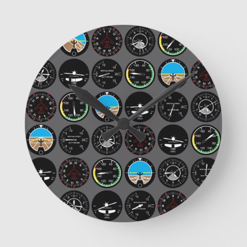 Flight Instruments Round Clock