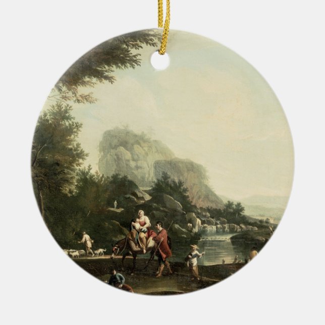 Flight into Egypt Ceramic Ornament (Front)