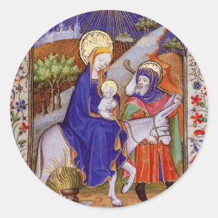 Flight into Egypt Mary Jesus Joseph Classic Round Sticker