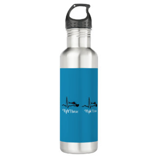 Flight Nurse QRS & Helicopter Blue Stainless Steel Water Bottle
