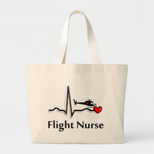 Flight Nurse QRS & Helicopter Design Large Tote Bag