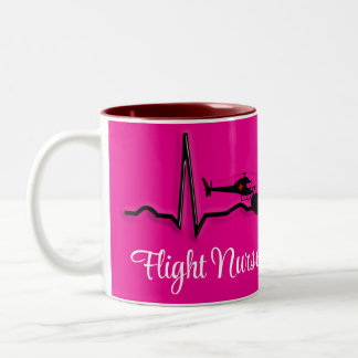 Flight Nurse QRS & Helicopter Pink Two-Tone Coff Two-Tone Coffee Mug