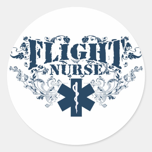 Flight Nurse Style Classic Round Sticker (Front)