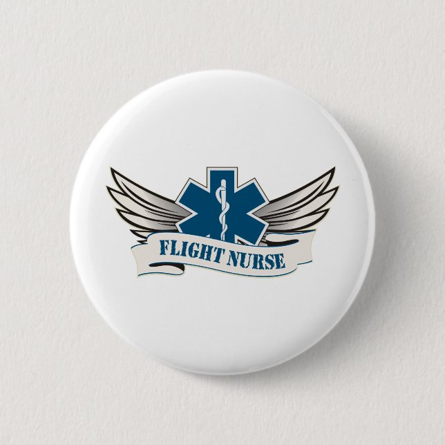 flight nurse wings pinback button (Front)