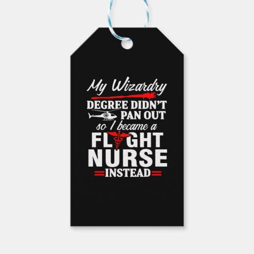 Flight Nurse Wizardry Degree Practitioner Nursing Gift Tags