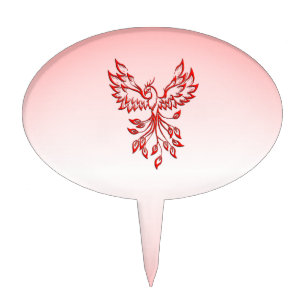 Flight of A Phoenix Red  Cake Topper