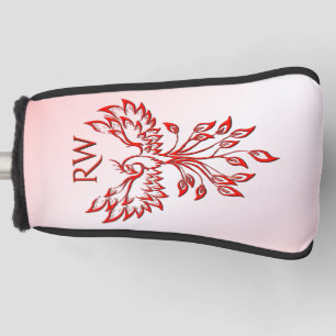 Flight of A Phoenix Red Monogram Golf Head Cover