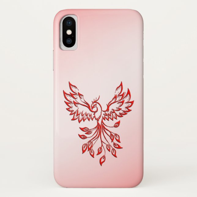 Flight of A Phoenix Red on Pink Case-Mate iPhone Case (Back)