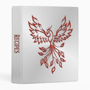 Flight of A Phoenix Red on Silver Mini Binder