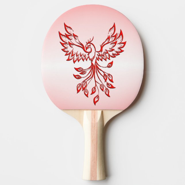 Flight of A Phoenix Red  Ping Pong Paddle (Front)