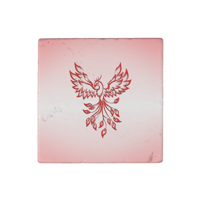 Flight of A Phoenix Red  Stone Magnet (Front)