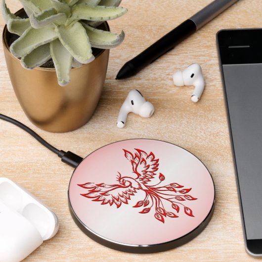 Flight of A Phoenix Red Wireless Charger (Desk 2)