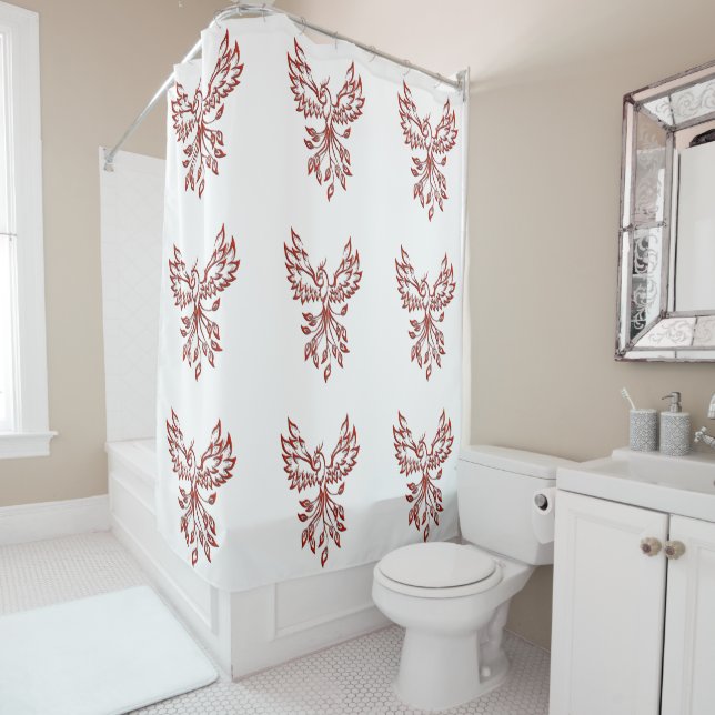 Flight of A Phoenix Shower Curtain (In Situ)