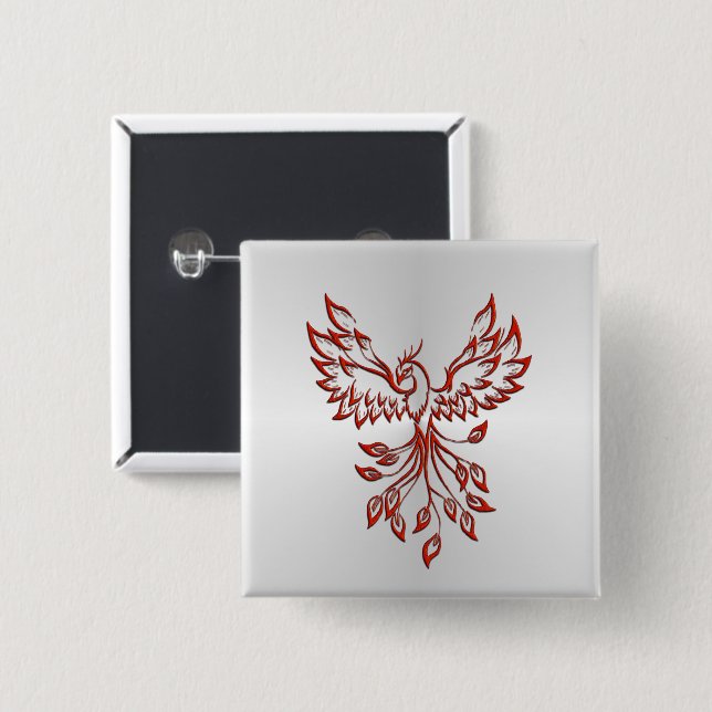 Flight of A Phoenix Silver Button (Front & Back)