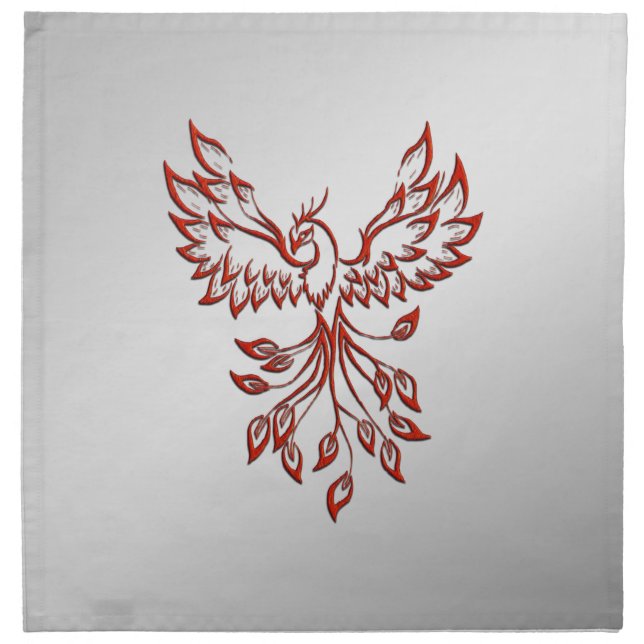 Flight of A Phoenix Silver Napkin (Front)