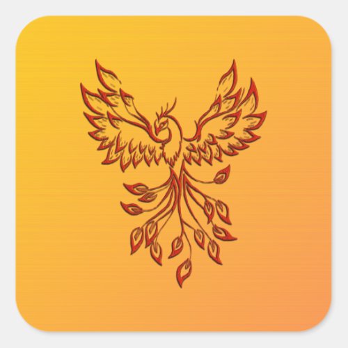 Flight of A Phoenix Square Sticker