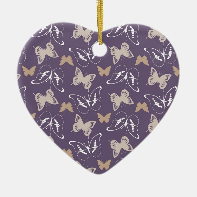 Flight of Butterflies Ceramic Ornament (Front)