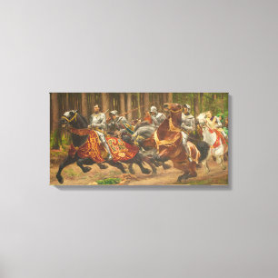 Flight of Charles the Bold on Horseback Canvas Print