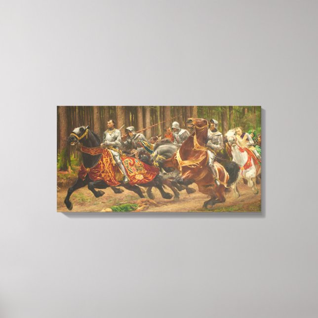 Flight of Charles the Bold on Horseback Canvas Print (Front)