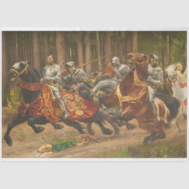 Flight of Charles the Bold on Horseback Tissue Paper (Front)