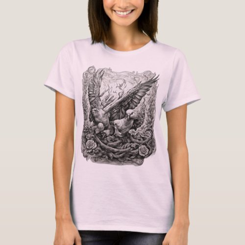 Flight of Freedom Dove and Serpent Harmony T_Shir T_Shirt
