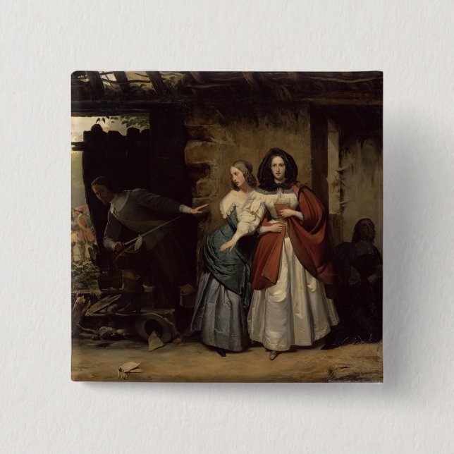 Flight of Henrietta-Maria France, Queen of Button (Front)