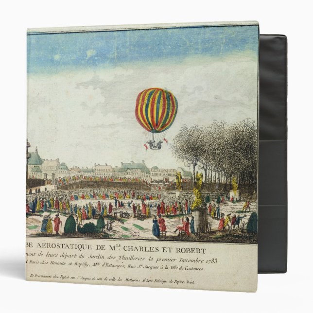Flight of Jacques Charles  and Nicholas Robert 3 Ring Binder (Front/Inside)