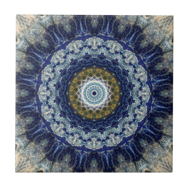 Flight of Swallows Mandala Ceramic Tile (Front)