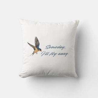Flight of the Barn Swaloow Someday I'll Fly Away Throw Pillow