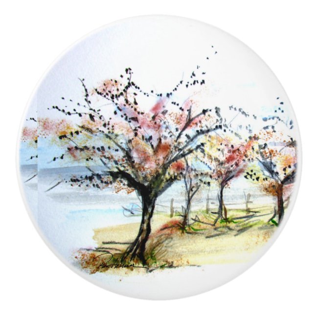 Flight of the Birds Ceramic Knob (Front)