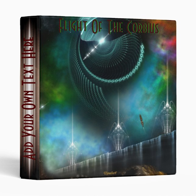 Flight Of The Corbius Fractal Art Binder (Front/Spine)