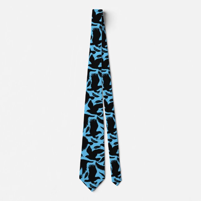 Flight of the Eagles black.w L blue BG Neck Tie (Front)