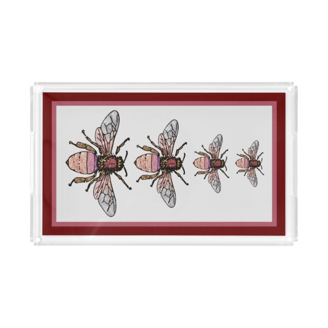 Flight of the glitter bees acrylic tray (Front)