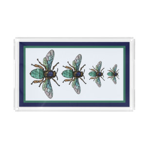 Flight of the glitter bees acrylic tray