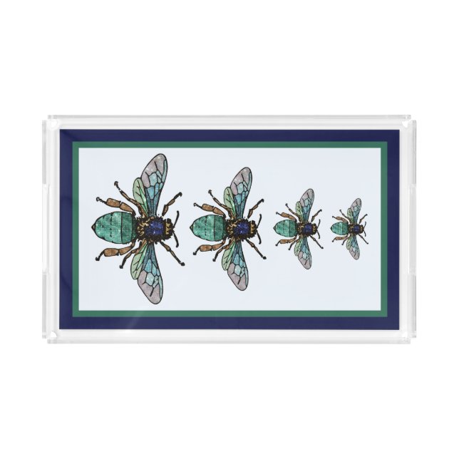 Flight of the glitter bees acrylic tray (Front)