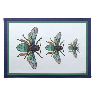 Flight of the glitter bees cloth placemat