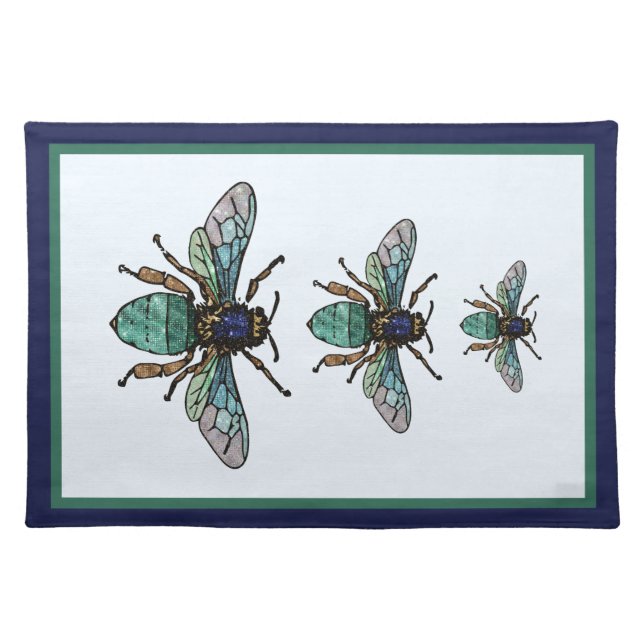 Flight of the glitter bees cloth placemat (Front)